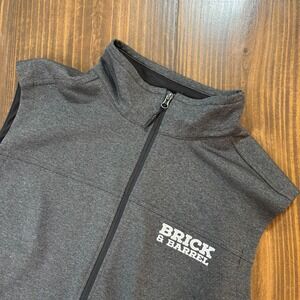 THE NORTH FACE Fleece Vest Mens XL Gray Brick & Barrel Zip Sleeveless Outdoor